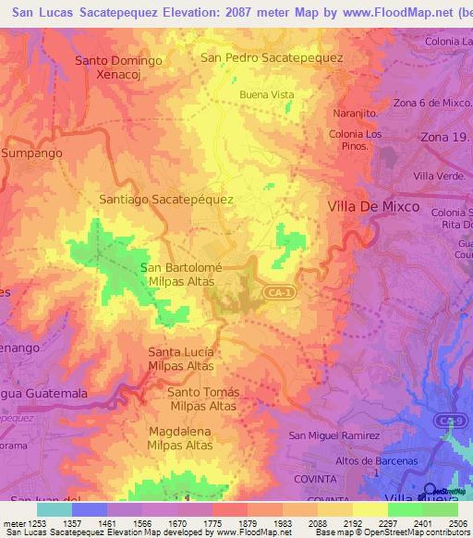 Chiquimula Guatemala, Monjas  Jalapa, Topography, San Lucas Sacatepéquez, Guatemala