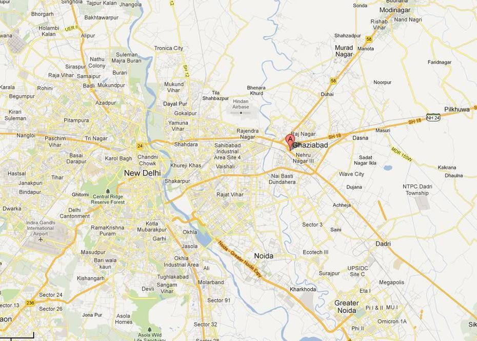 Ghaziabad Map And Ghaziabad Satellite Image, Ghāziābād, India, Ghaziabad On, Ghaziabad City