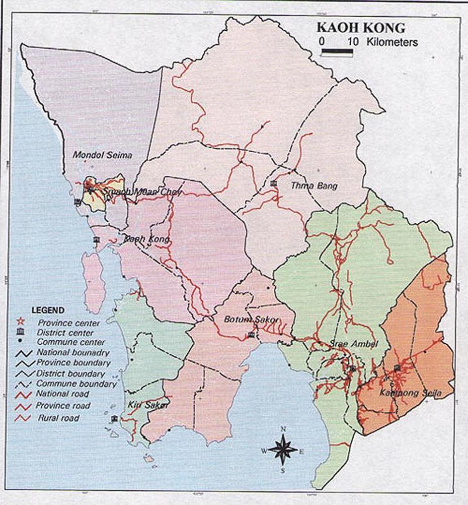 Koh Kong Province Map 2003 | Cambodia, Koh Kong, Cambodia, Koh Kong Island, Koh Kong Beach