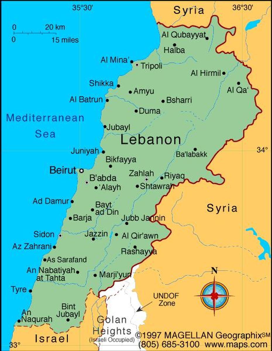 Lebanon Map Political Regional | Maps Of Asia Regional Political City, Chmistâr, Lebanon, Mount Lebanon, Tripoli Lebanon