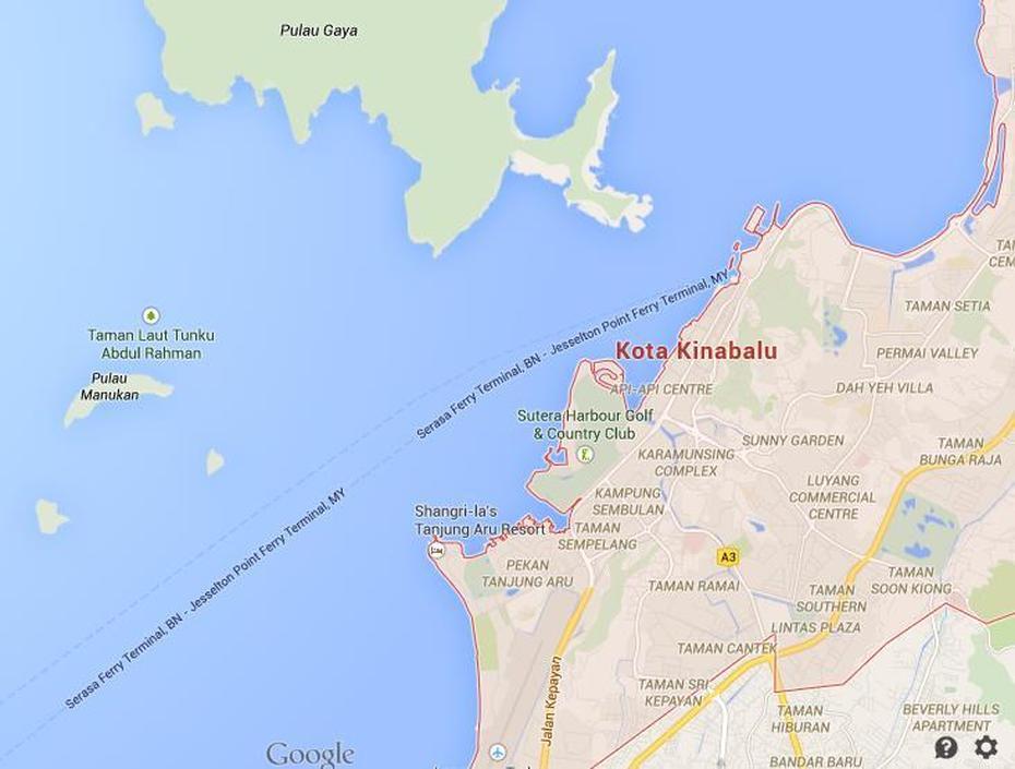 Map Of Kota Kinabalu, Kota Kinabalu, Malaysia, Sandakan Sabah, Kuala Lumpur Malaysia World