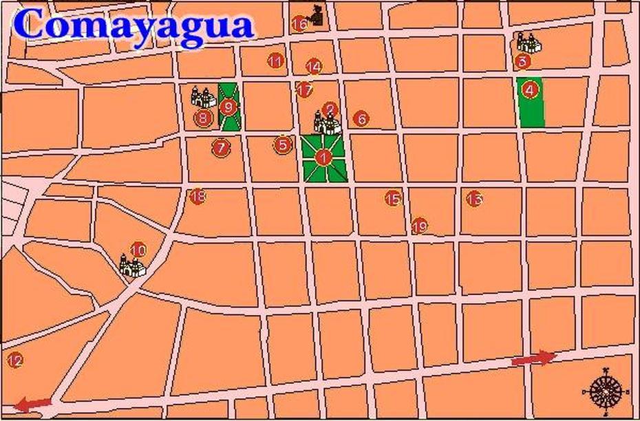 Mapa De Comayagua, Departamento De Comayagua, Honduras, Comayagüela, Honduras, Comayagua  Cathedral, Departamentos De Honduras