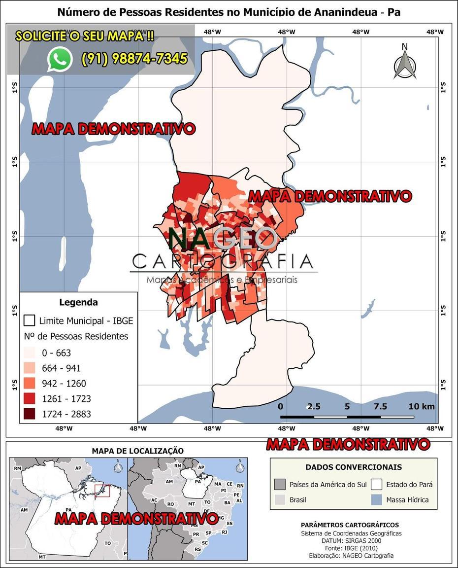 Mapas Nageo Cartografia : Mapa Do Municipio De Ananindeua – Pa, Ananindeua, Brazil, Ananindeua, Brazil