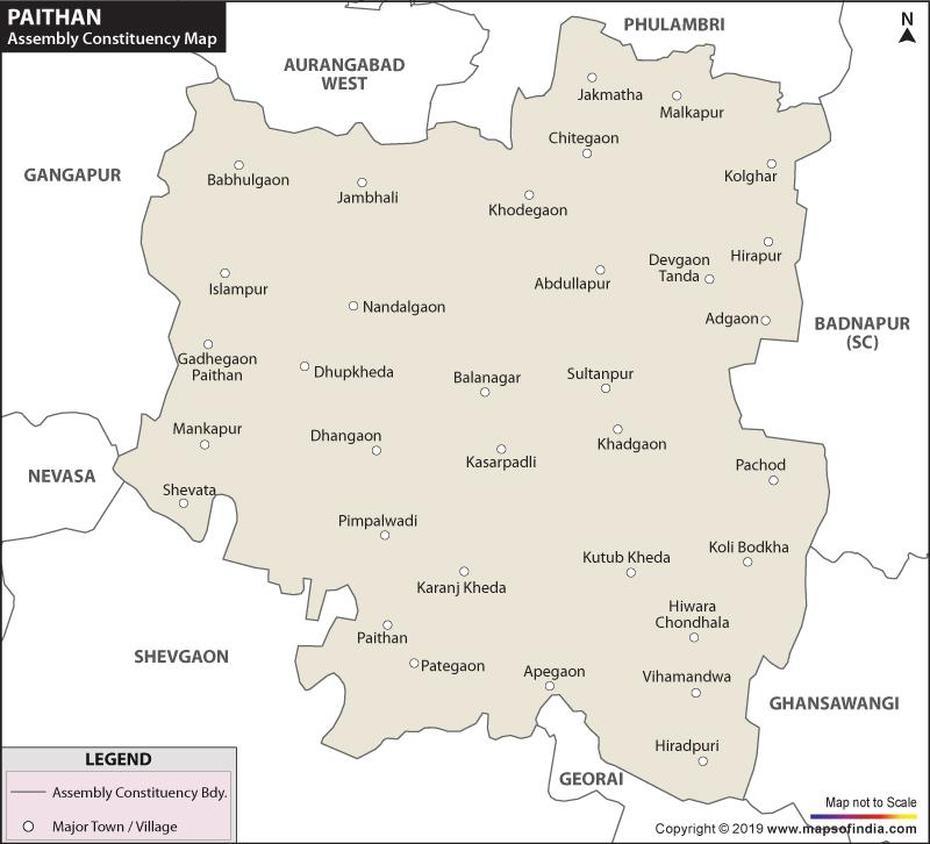 Paithan Assembly (Vidhan Sabha) Constituency Map And Election Results, Paithan, India, Jayakwadi  Dam, Aurangabad City