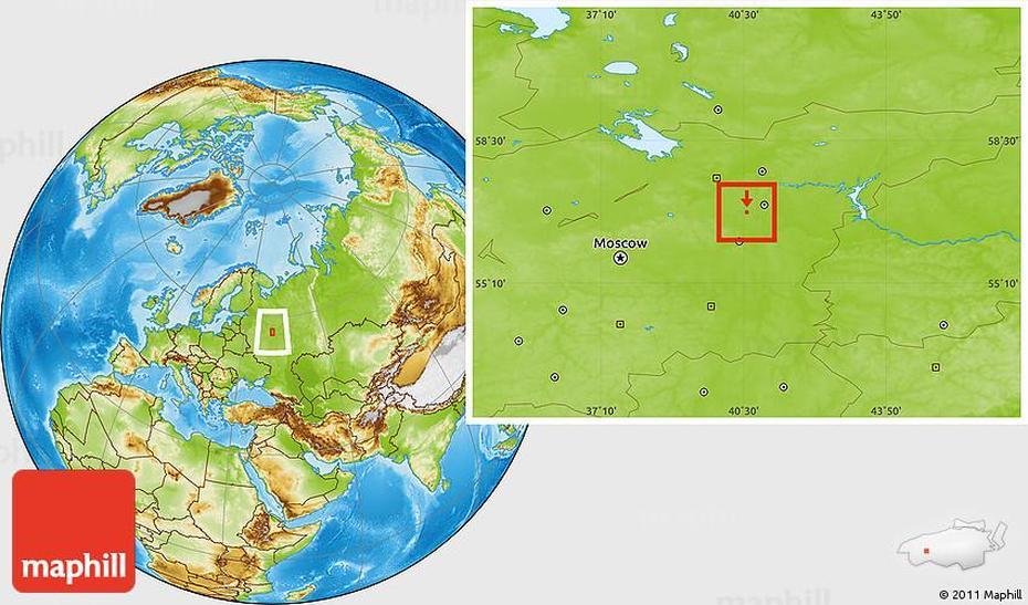 Physical Location Map Of Teykovo, Teykovo, Russia, Russia  Countries, Russia States