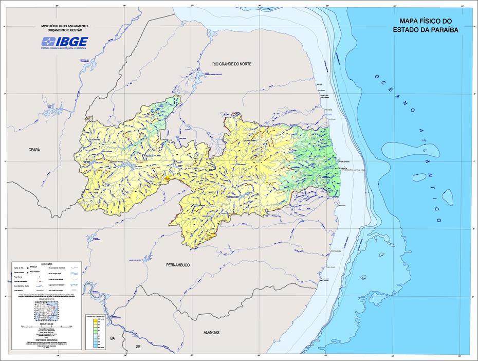 Physical Map Of The State Of Paraiba, Brazil – Full Size | Gifex, Além Paraíba, Brazil, Espiritu Santo Brazil, Rio Grande Brazil