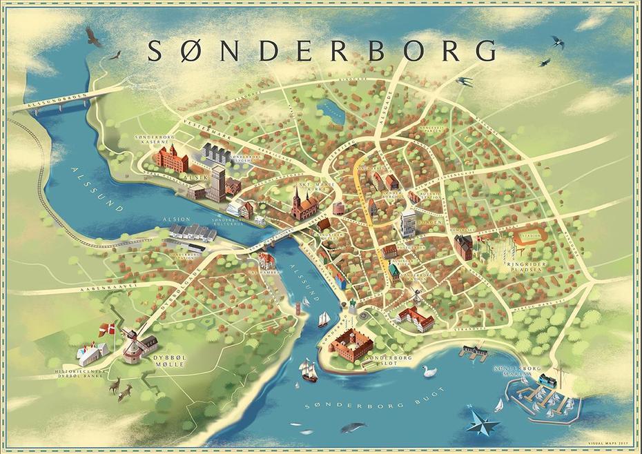 Snderborg City Map On Behance, Sønderborg, Denmark, S  Nderborg, Aalborg