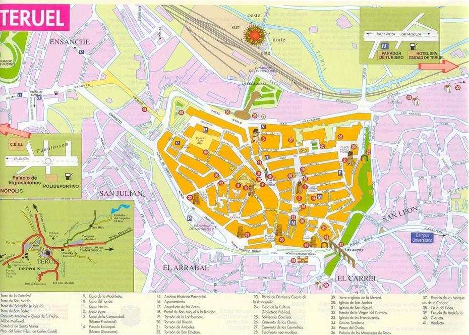 Teruel Tourist Map – Full Size, Teruel, Spain, Teruel A, Huesca Spain