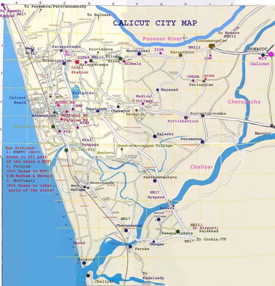 Calicut City Map – Calicut City  Mappery, Calicut, India, Calicut Location, Guwahati India