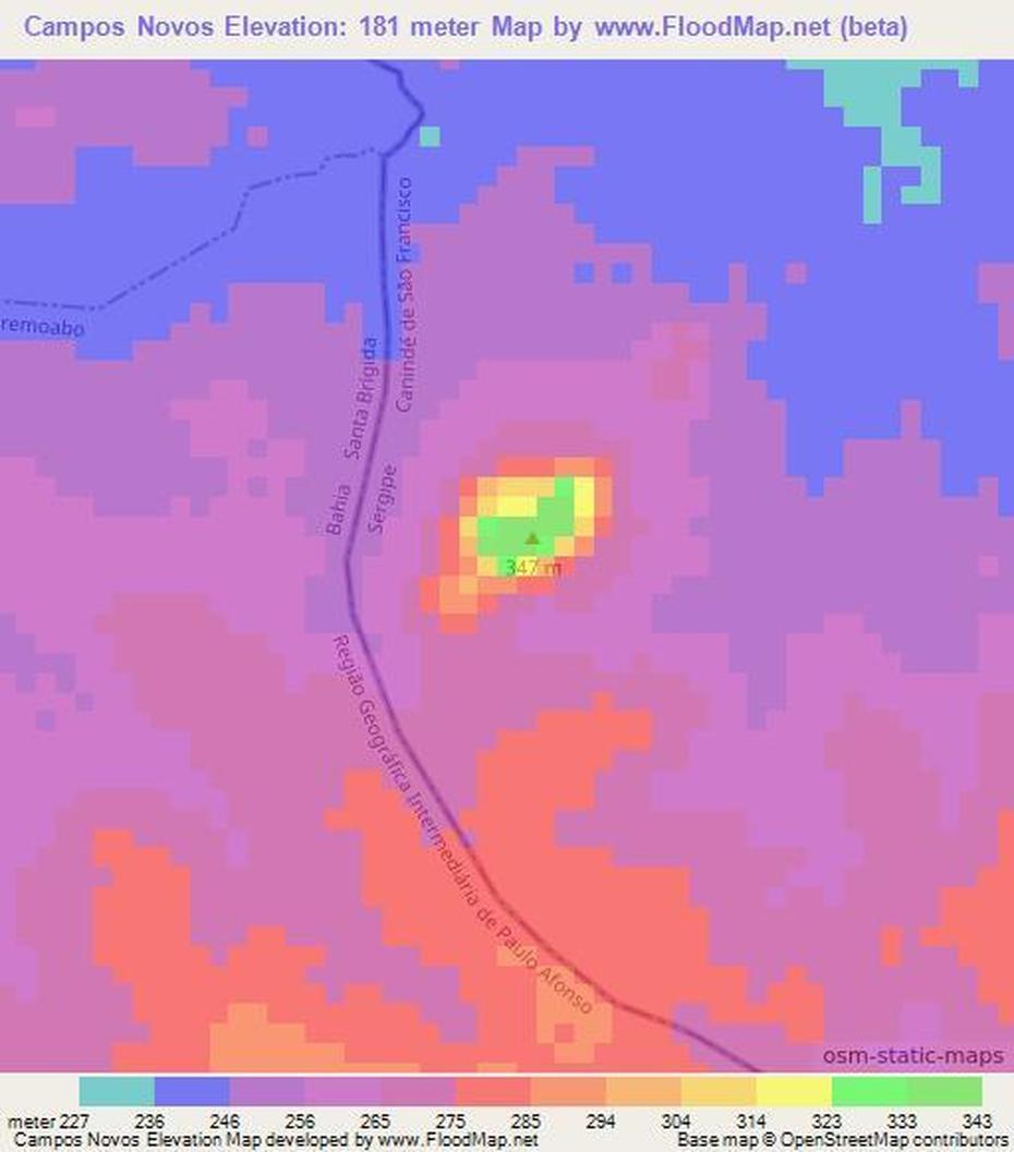 Elevation Of Campos Novos,Brazil Elevation Map, Topography, Contour, Campos Novos, Brazil, Campos Novos, Brazil