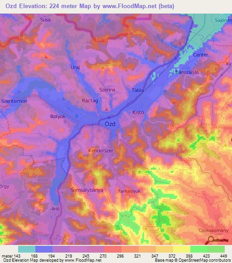 Elevation Of Ozd,Hungary Elevation Map, Topography, Contour, Ózd, Hungary, Hungary Landscape, Abauj Hungary