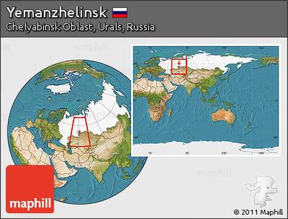 Free Satellite Location Map Of Yemanzhelinsk, Highlighted Country …, Yemanzhelinsk, Russia, Oblast Russia, Yekaterinburg Russia