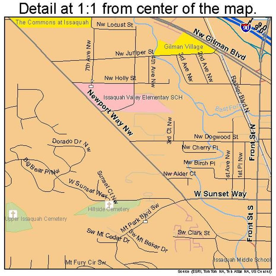 Issaquah Washington Street Map 5333805, Issaquah, United States, Downtown Issaquah, Microsoft Campus