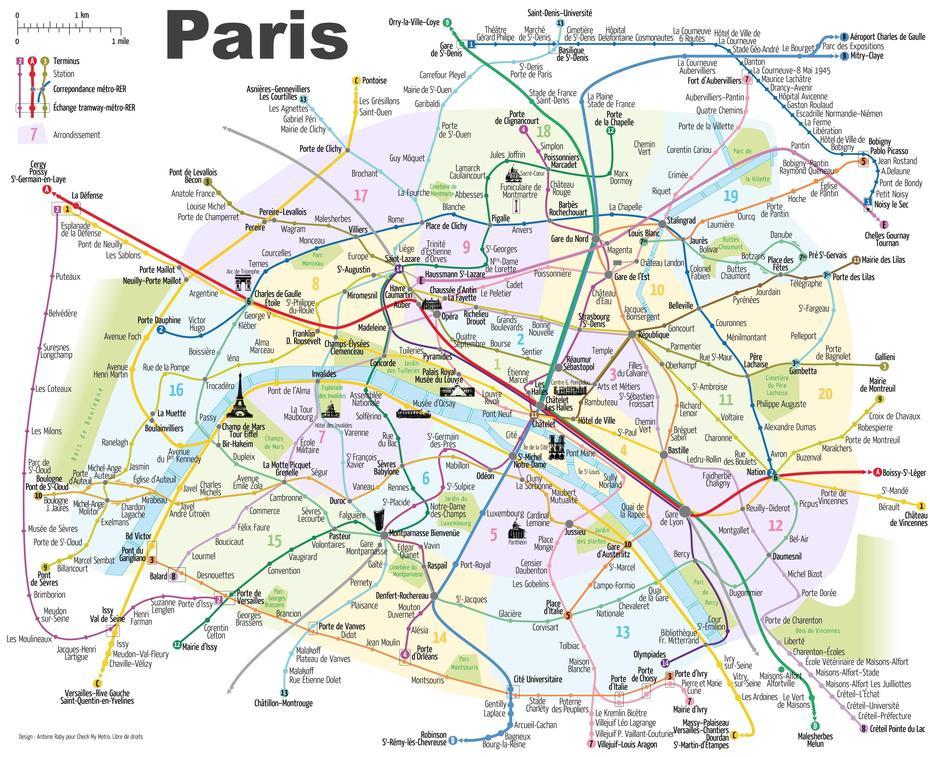 A Map Of Paris France – Map Of Paris Showing Landmarks (Ile-De-France …, Paris, France, Street  Of Paris, Tourist  Of Paris