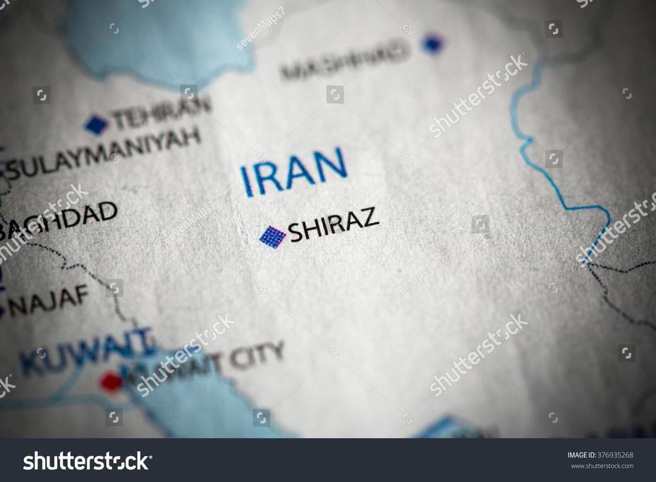 Map View Of Shiraz, Iran On A Geographical Map Of Middle East. Stock …, Shīrāz, Iran, Shiraz  Airport, Shiraz City Iran