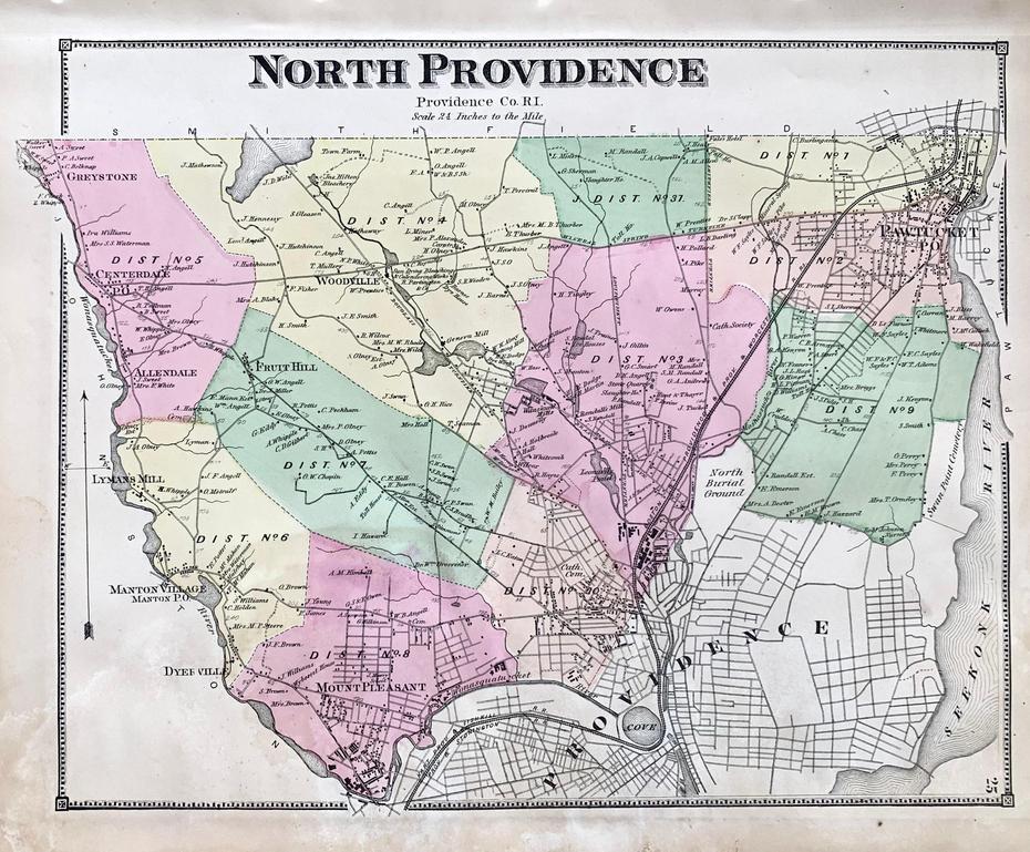 North Providence Map Original 1870 Rhode Island Atlas | Etsy, North Providence, United States, Large  Of United States, Usa  United States