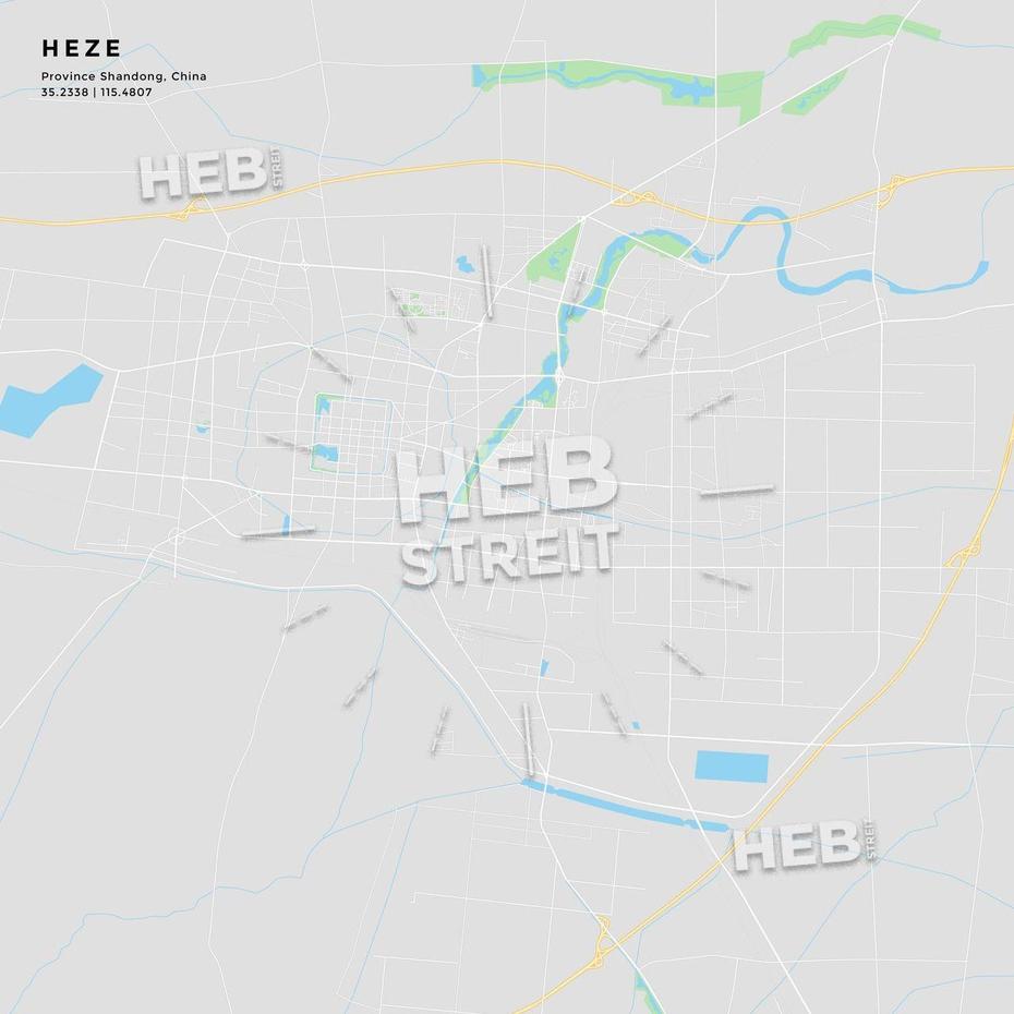 Printable Street Map Of Heze, China | Hebstreits Sketches | Street Map …, Heze, China, Zibo China, Jinan  Shandong