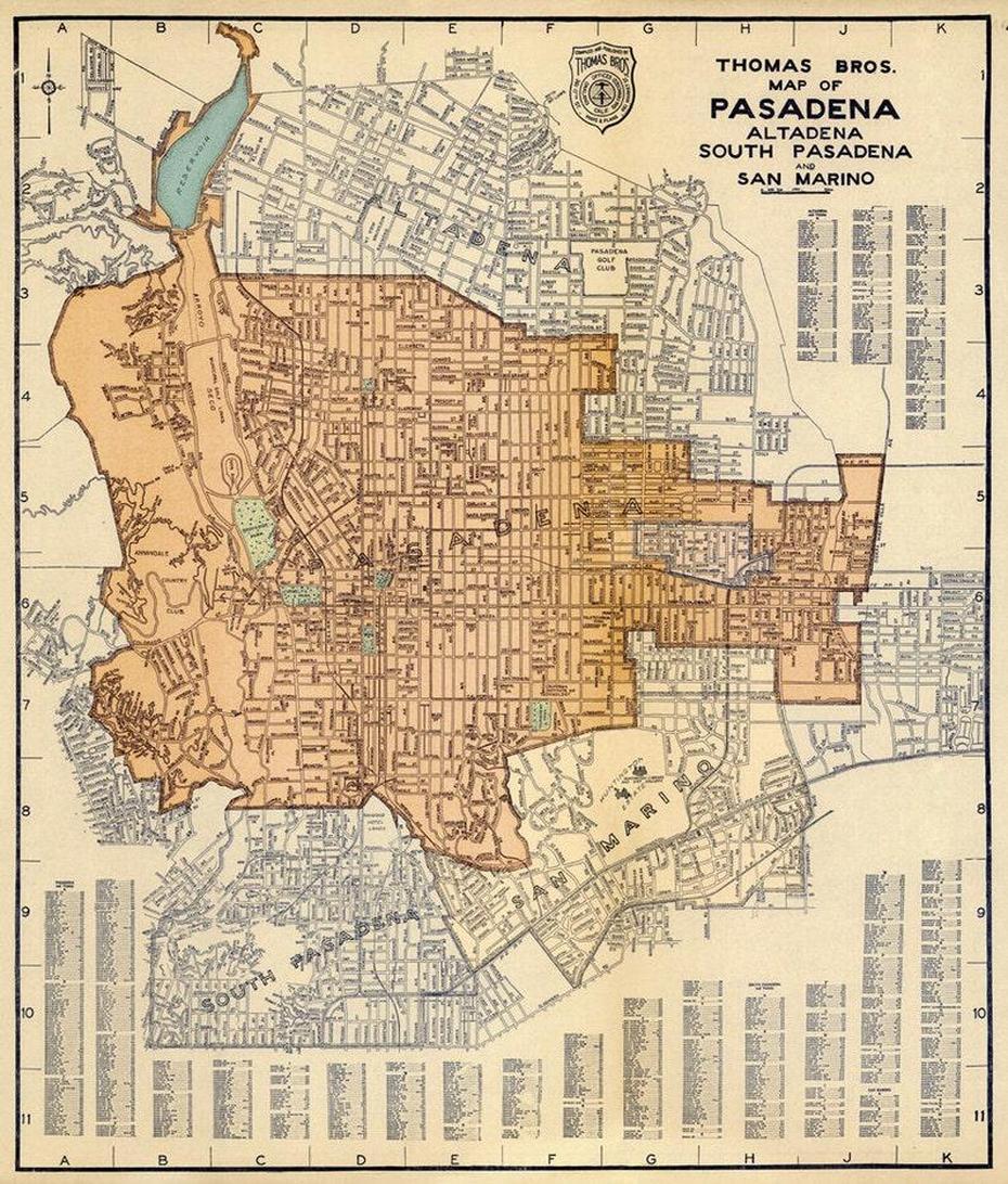 Vintage Map Of Pasadena Old City Map Restored Fine Print On | Etsy, Pasadena, United States, United States  With Major Cities, United States  Names