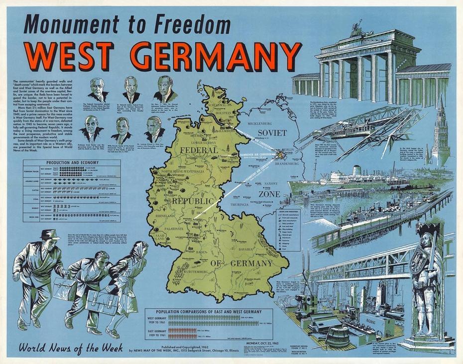 1962 West Germany Map West Berlin Map Berlin Poster | Etsy, Berlin, Germany, Germany  1860, Munich On