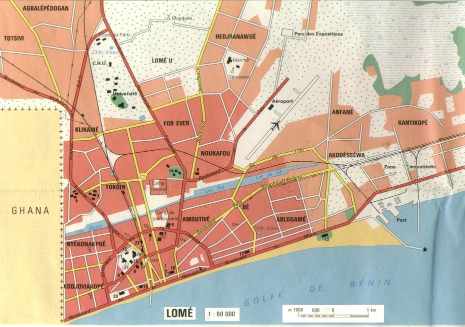 Carte De Lome | My Blog, Lomé, Togo, Togo Country, Le Togo