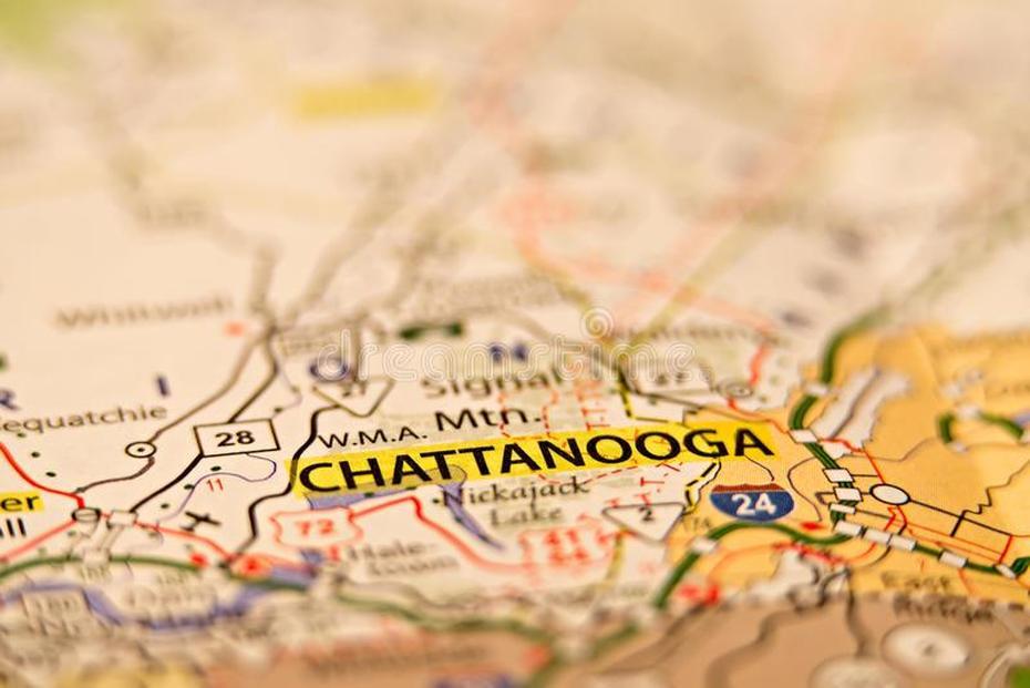 Closeup Of Chattanooga On A Geographical Map. Stock Image – Image Of …, Chattanooga, United States, Chattanooga Tn  Area, Chattanooga Civil War