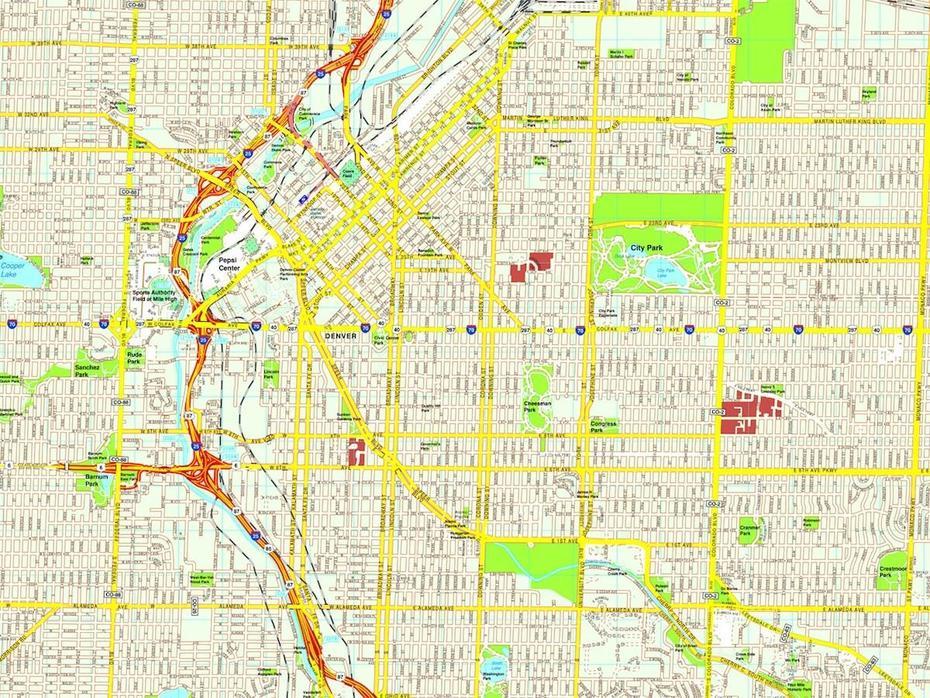 Denver Map. Eps Illustrator Vector City Maps Usa America. Eps …, Denver, United States, Denver Pa, On The World