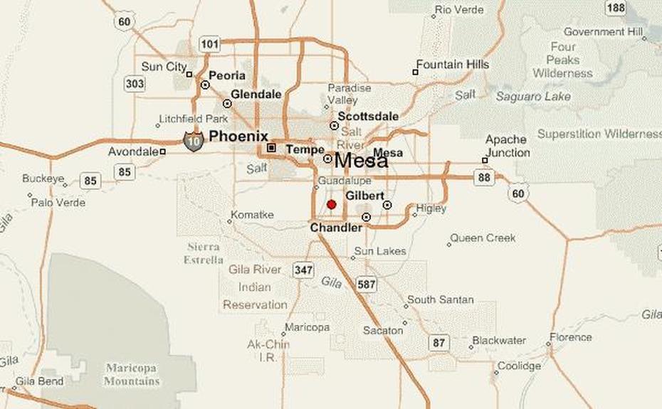 Detailed  United States, United States  Color, Location Guide, Mesa, United States