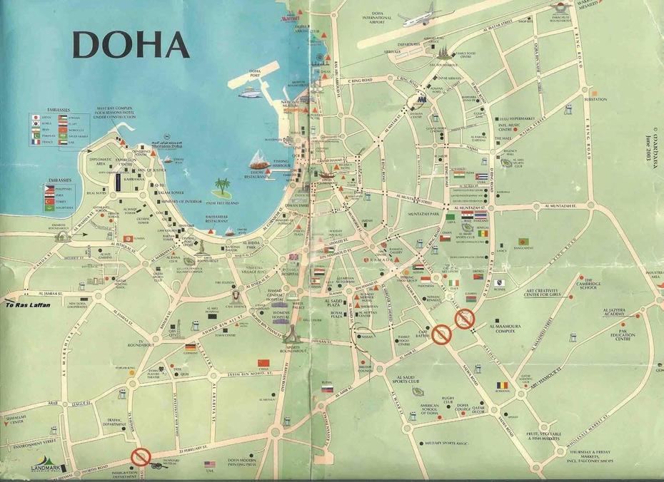 Mapas De Doha – Catar | Mapasblog, Doha, Qatar, Al Udeid Qatar, Doha Qatar Road