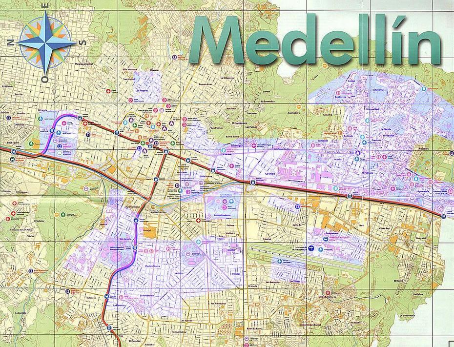 Medellin Map, Medellín, Colombia, Medellin Spain, A De  Medellin