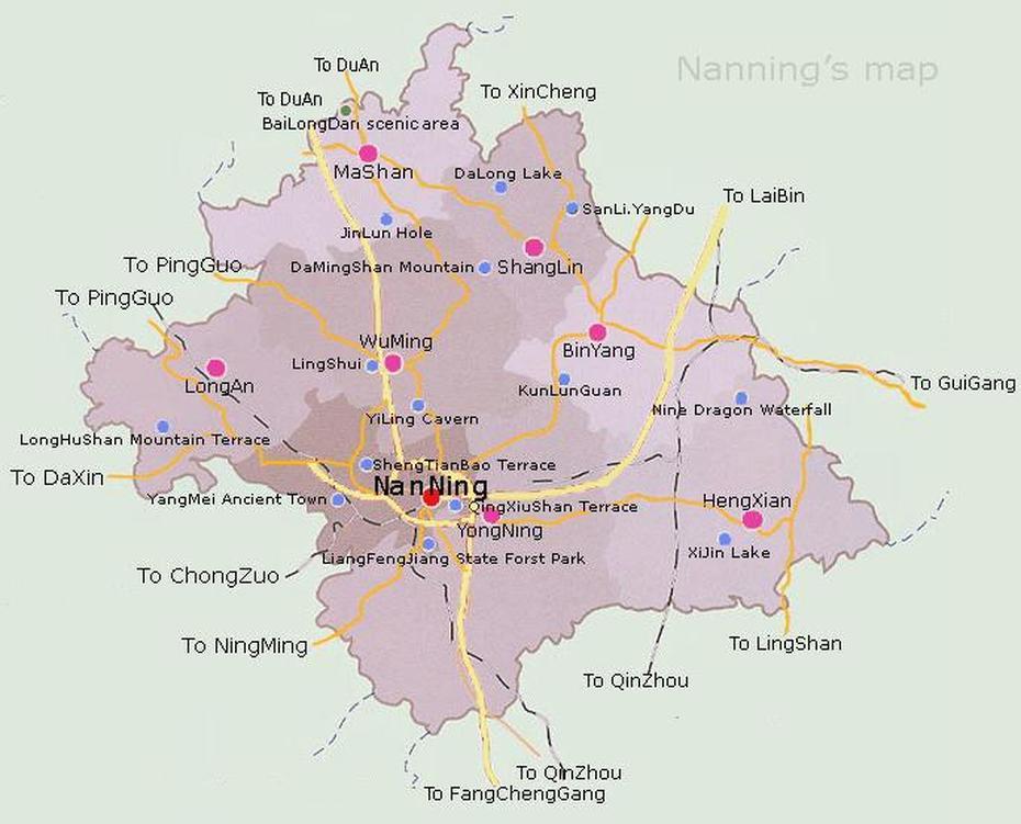Nanning Map, Map Of Nanning, Nanning China Map, Nanning City Map, Nanmeng, China, Nanning Guangxi, Liuzhou China