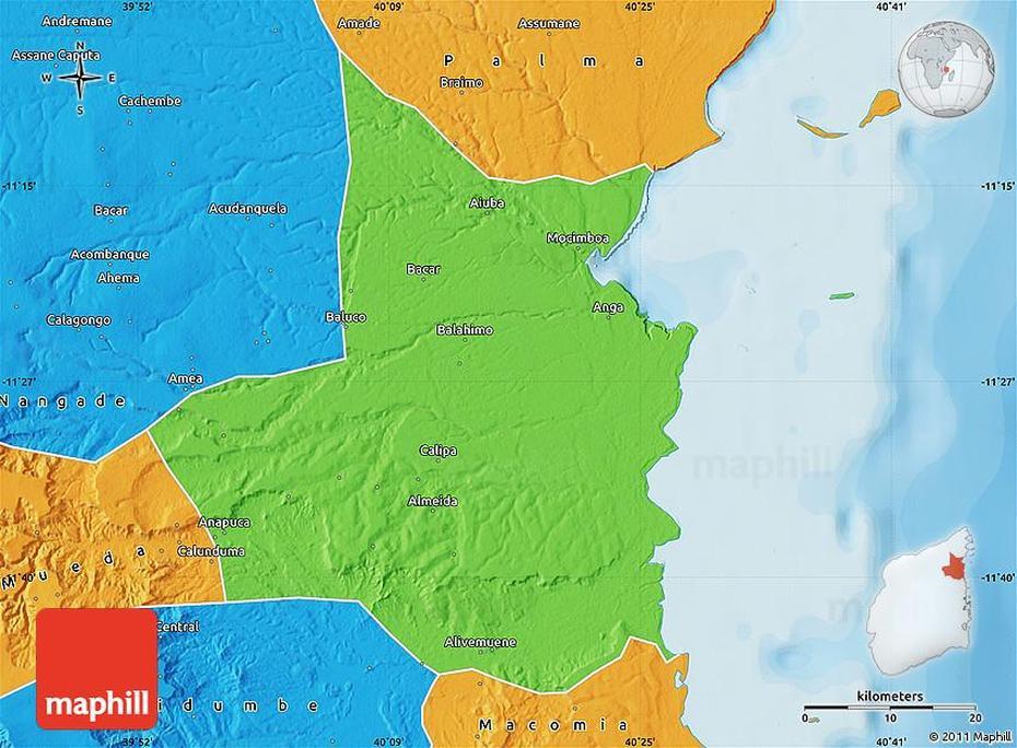 Political Map Of Mocimboa Da Praia, Mocímboa Da Praia, Mozambique, Cidade Da Praia, Setúbal  Portugal