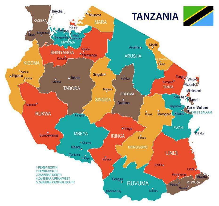 Tanzania Location On Africa Map, Misungwi, Tanzania, Kilimanjaro Tanzania, Tanzania  With Regions