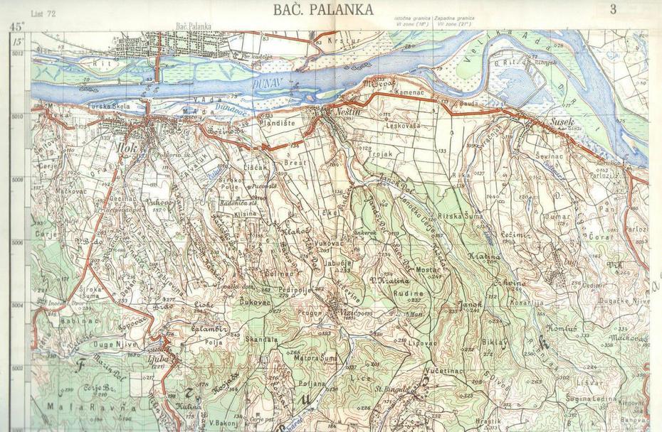 1955 Military Topographic Map Backa Palanka Ilok Donau Serbia …, Bačka Palanka, Serbia, Fk Backa Palanka, Gajdobra