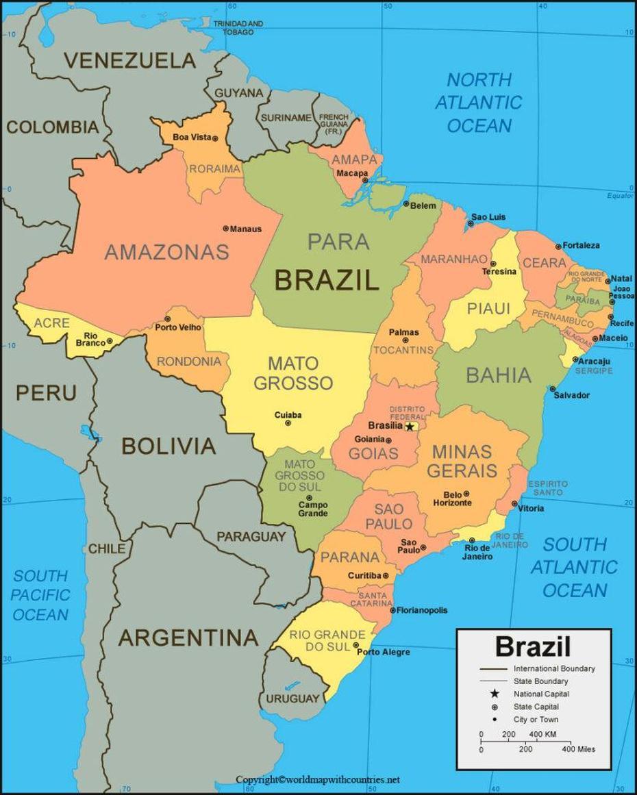 4 Free Printable Labeled And Blank Map Of Brazil Map Outline In Pdf …, Quijingue, Brazil, Brazil On World, Brazil  Cartoon