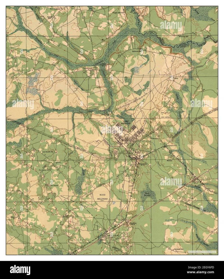 Hinesville, Georgia, Map 1944, 1:62500, United States Of America By …, Hinesville, United States, Downtown Hinesville Ga, Brunswick Ga