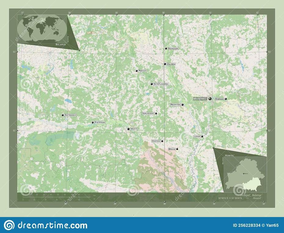 Homyel , Belarus. Osm. Labelled Points Of Cities Stock Photo – Image Of …, Homyel’, Belarus, Belarus Russia, Belarus  Outline