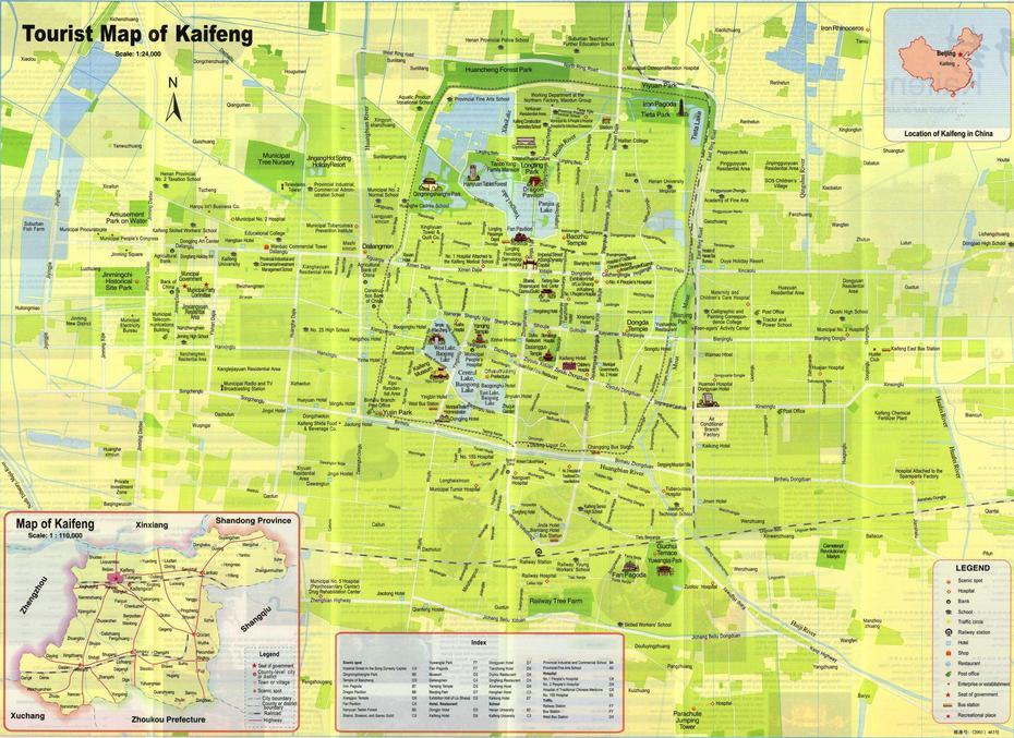 Kaifeng Tourist Map – Maps Of Kaifeng, Kaifeng Chengguanzhen, China, Taiyuan China, Anyang Ancient China