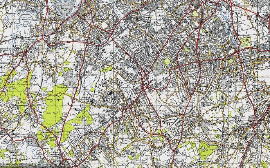 Map Of Ewell, 1945 – Francis Frith, Ewell, United Kingdom, Ewell House, Ewell Castle School