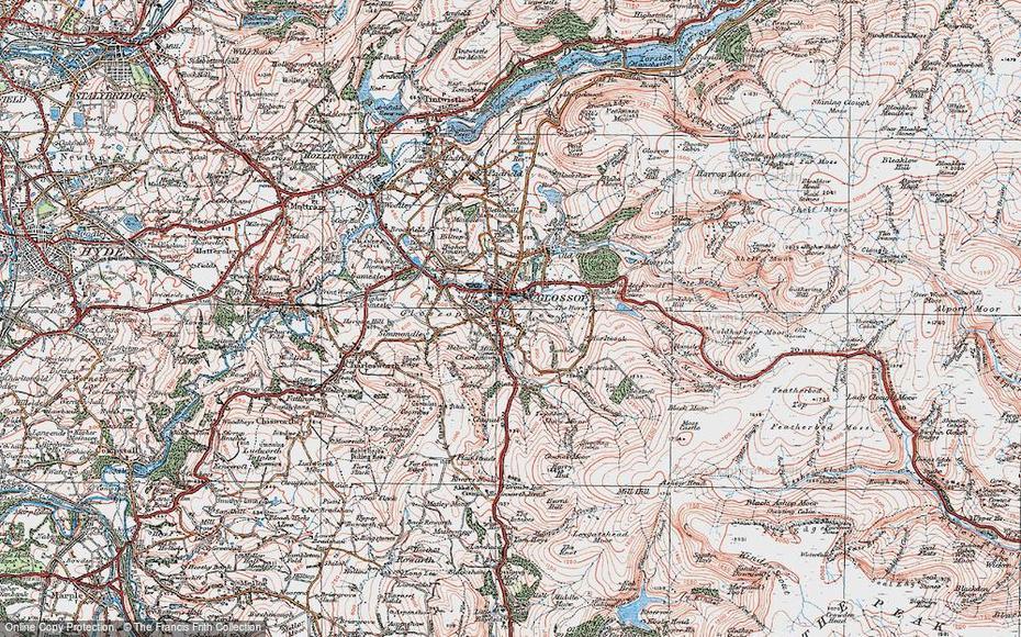 Map Of Glossop, 1923 – Francis Frith, Glossop, United Kingdom, Where Is England In A, Rock  Strata