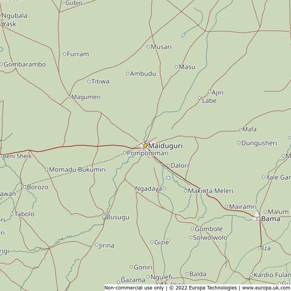 Map Of Maiduguri, Nigeria | Global 1000 Atlas, Maiduguri, Nigeria, Igboland Nigeria, Enugu Nigeria