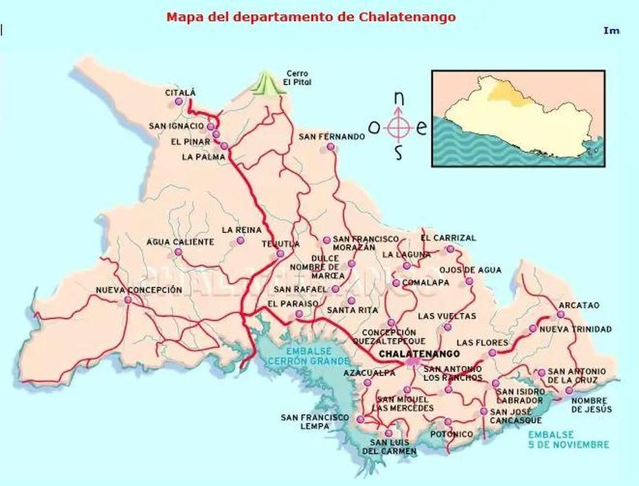 Mapa De Chalatenango El Salvador, Chalatenango, El Salvador, Of Salvador, San Miguel El Salvador