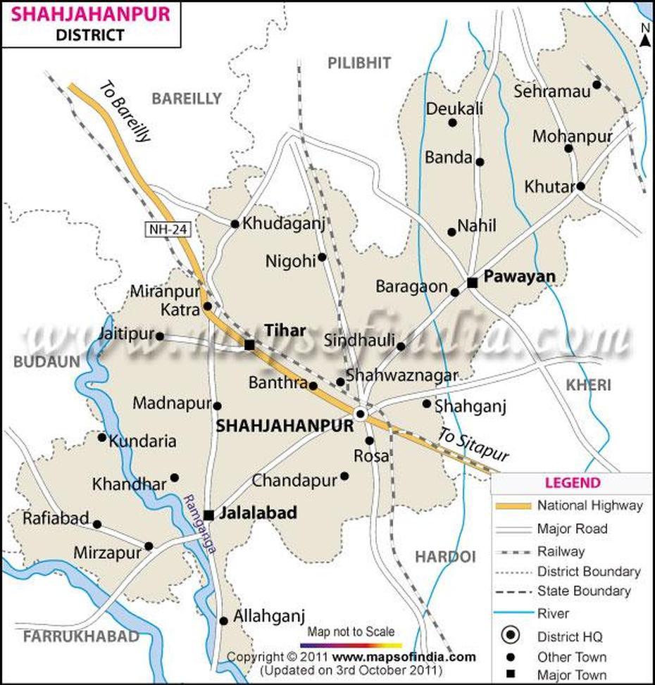 Shahjahanpur District Map, Shāhjānpur, India, India  By State, Chennai India