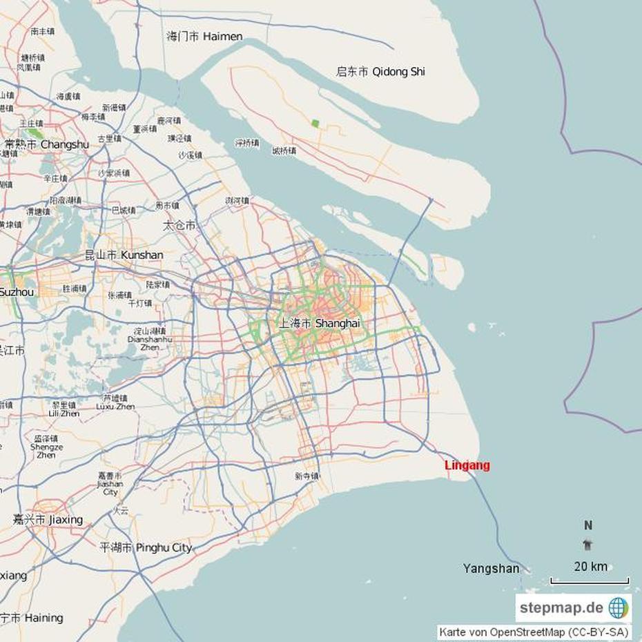 Shanghai – Lingang Von Baatschi – Landkarte Fur Deutschland, Linghai, China, China  By Province, China  With Flag