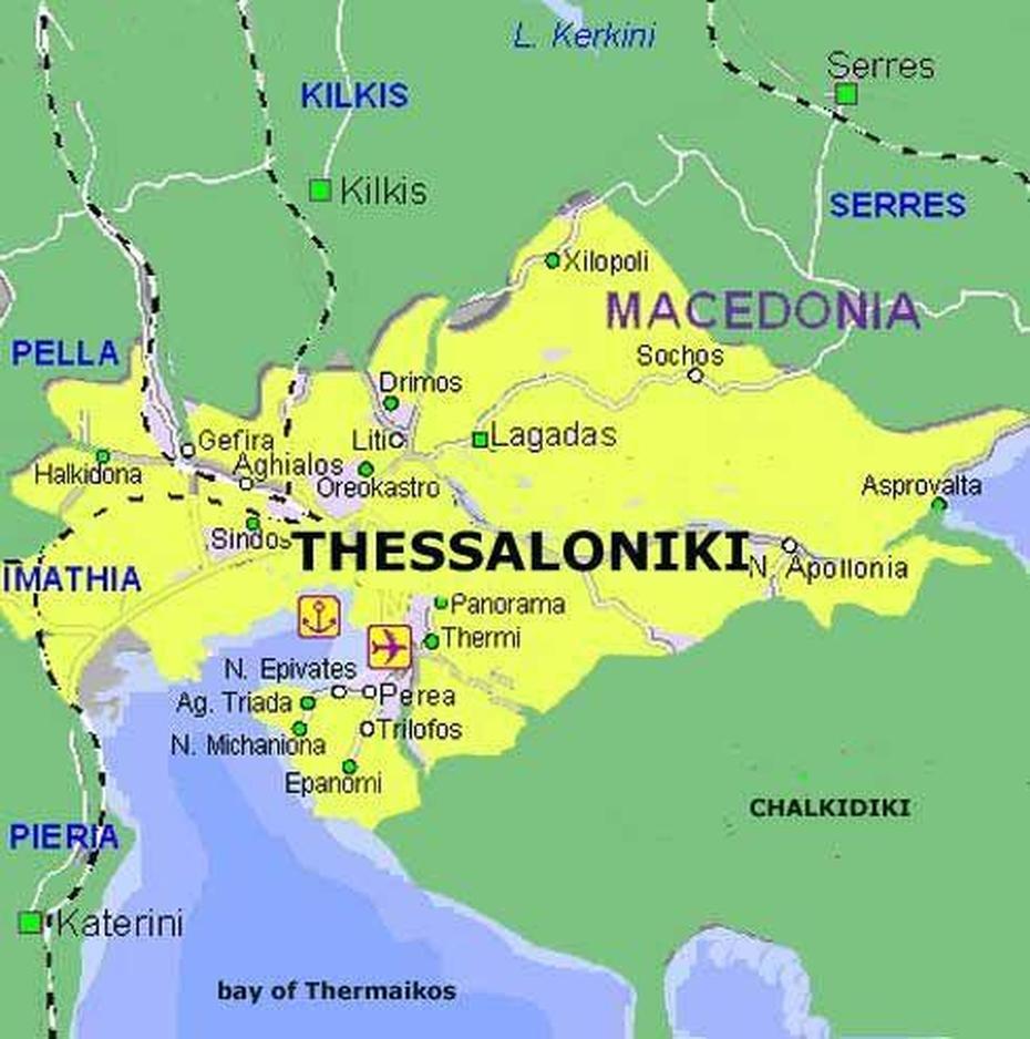 Thessaloniki Map | , , , Thessaloníki, Greece, Greece  English, Salonika Greece