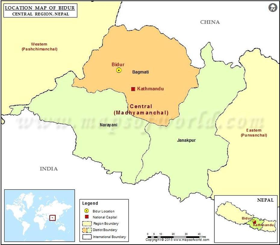 Where Is Bidur | Location Of Bidurin Nepal Map, Bidur, Nepal, Nuwakot Nepal, Dhading Nepal