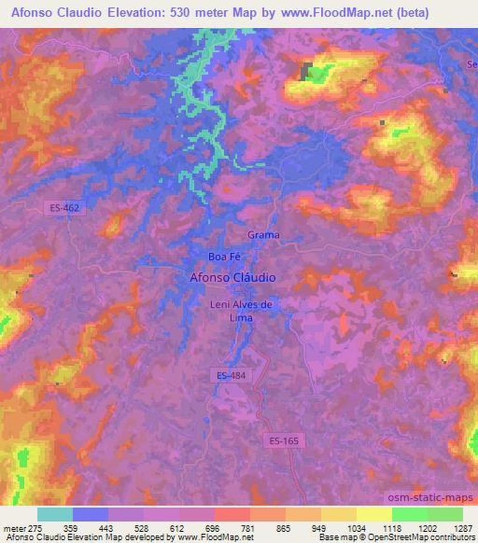 Detailed  Of Brazil, Brazil City, Topography, Afonso Cláudio, Brazil