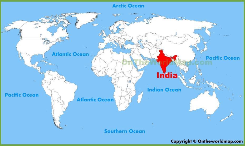 La India Mapa Global De La India En El Mapa Mundial (Sur De Asia – Asia), Mundi, India, India Globe, World  With India