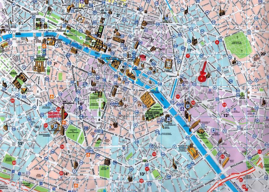 Paris City Tourist Map – Paris City Map With Tourist Attractions (Ile …, Paris, France, Paris  Printable, Paris  With Landmarks