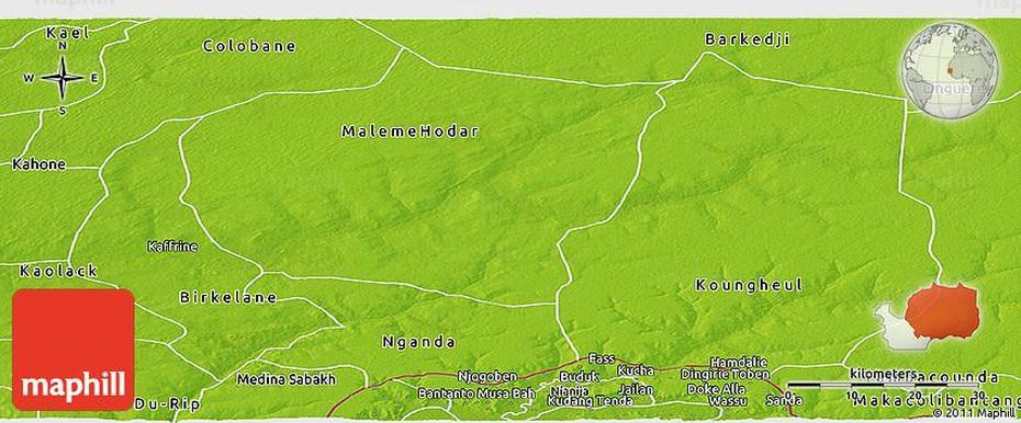 Physical Panoramic Map Of Kaffrine, Kaffrine, Senegal, Senegal Climate, Senegal History