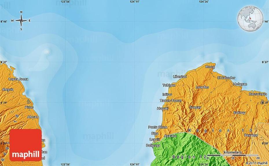 Political Map Of Initao, Initao, Philippines, Alubijid, Initao Misamis Oriental